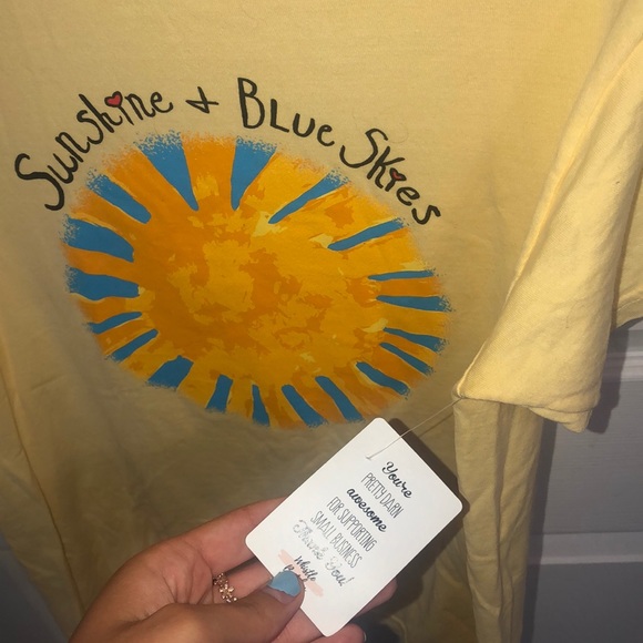 Yellow Sunshine &Blue Skies short sleeve shirt - Picture 4 of 4